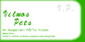 vilmos pets business card